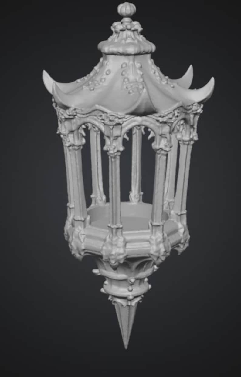Gotisk benhängande lykta i STL | Mörk fantasidekor (digital nedladdning) bild 5