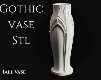 Tall Gothic Cathedral Vase | Dark Home Decor 3D Print File (Instant Download)
