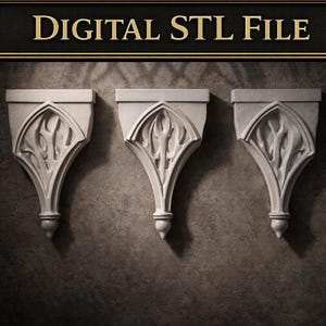 Zestaw wsporników ściennych Gothic Corbel STL – Cathedral Arch, wystrój Dark Academia (pobranie cyfrowe)