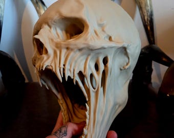 Escultura de calavera gótica de tamaño natural, decoración de terror, decoración oscura y macabra para el hogar.