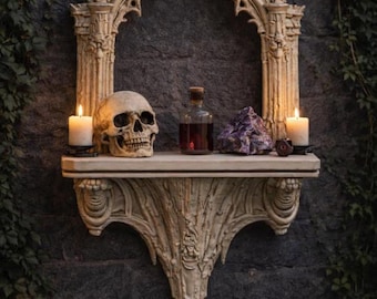 Gothic Wall Shelf STL – Bone Altar – Dark Fantasy Decor – 3D Printable Wall Mount