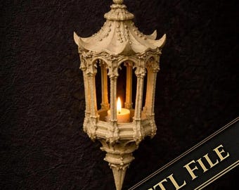 Gothic Bone Hanging Lantern STL | Dark Fantasy Decor (Digital Download)