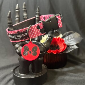Minnie Mouse  dog collar/halloween/ customizable/ Disney/