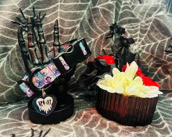 Horror movie themed  dog collar/pastel collors/ customizable