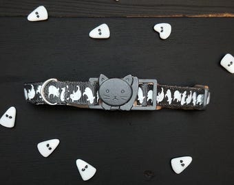 Collar de seguridad para gatos fantasma, collar para mascotas de Halloween
