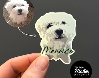 Pegatinas personalizadas con retratos de tu mascota, vinilos decorativos personalizados a partir de tu foto, regalo para amantes de los perros, pegatina de recuerdo para tu mascota.