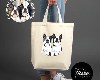 Bolso de mano con cremallera y retrato personalizado de mascota, bolso personalizado para perro, bolso para gato, regalo conmemorativo para mascotas, bolso personalizado para mascotas, regalo para amantes de los perros, regalo por la pérdida de una mascota