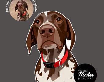 Aangepaste huisdier portret sticker, gepersonaliseerde dieren illustratie sticker, gestanst vinyl label, waterbestendig laptop sticker, vacht baby aandenken