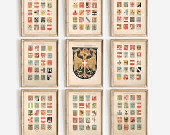 Vintage Austria-Hungary Coats of Arms: 30+ Heraldry Prints (Digital Download)