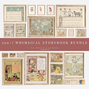 Plus de 300 illustrations de livres de contes vintage fantaisistes | Téléchargement numérique | Illustrations de livres anciens pour enfants | Décoration de chambre d'enfant | Impressions de conte de fées |