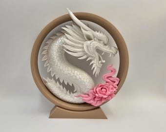 Wanddisplay drakenlotus | Fantasy Art-sculptuur in Chinese stijl