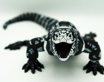 19" extra grote zwart-witte tegu