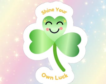 Shamrock Smile Sticker | Kiss-Cut Sticker, Shine Your Own Luck