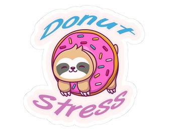 Sloth Donut Sticker – Relaxing Animal Decal