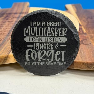 Custom Slate Coasters | Personalized Drink Coasters | Engraved Stone Coaster Set | Housewarming Gift | Wedding Gift | Monogram Coasters