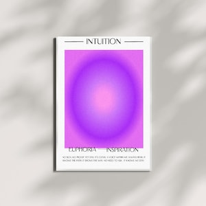 Roze auraverloopafdruk: abstracte kunst intuïtie - spirituele woondecoratie