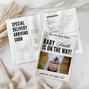 Pregnancy Reveal Template | Pregnancy Announcement Canva Template | Editable Digital Download | | Instant Access | Baby announcement | Baby