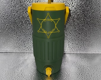 Illinois State Police Custom Skinny 12oz Can Cozie, Koozie, Can Sleeve, Can Cooler, Drink Cozie with straw