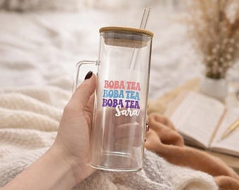 Gepersonaliseerde Boba-theemok | Aangepaste naam, bamboedeksel