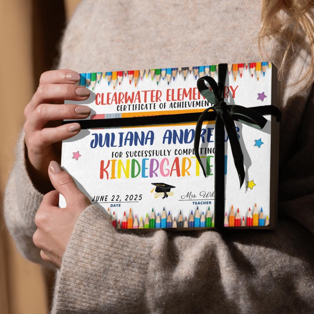 Editable Kindergarten Graduation Certificate | Canva Template (digital ...