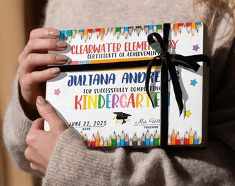 Certificado de graduación de jardín de infantes editable/Plantilla de Canva (Descarga digital)
