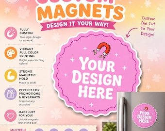 Custom Business Logo Magnets | Personalized Die Cut Refrigerator Magnets | Promotional Company Magnets | Branding Giveaway