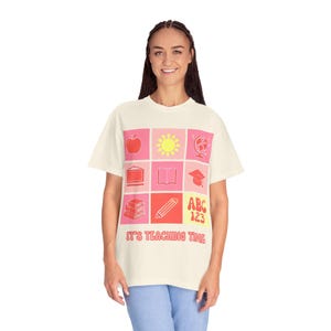 Teacher Appreciation T-Shirt | ABC 123 Unisex Cotton Tee | Back to School Gift | Classroom Shirt | Educational Teacher Gift