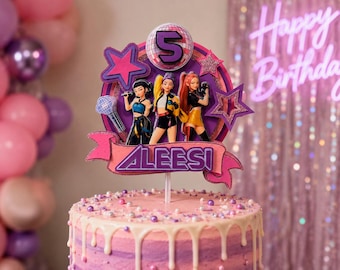 Custom K-Pop Demon Hunters Cake Topper | Personalized Birthday Cake Topper | 3D Layered Party Decoration | Custom Name & Age