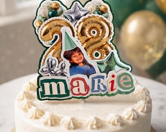Custom 3D Photo Cake Topper, Personalized Name and Age Number Birthday Cake Topper, Picture Party Decoration, Any Theme Decor