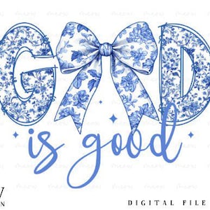 Gott ist gut Chinoiserien Kokette DTF TRANSFERS bereit, Wärmetransfer, Sublimationstransferdesign, religiöses christliches Hemddesign zu drücken