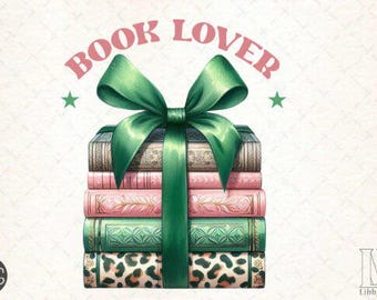 Transferência DTF para amantes de livros, pronta para impressão.