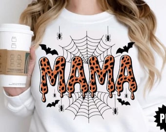 Halloween Mama Leopard Spiderweb DTF Transfer - Ready to Press