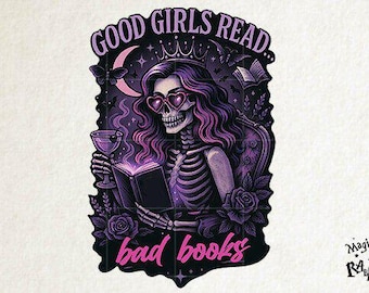 Camiseta "Good Girls Read Bad Books DTF Transfer" para amantes de livros