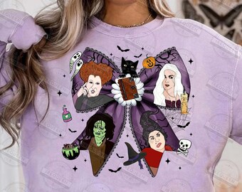 ハロウィン魔女のリボン DTF 転写、プレス熱転写済み