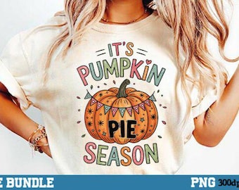 Kürbiskuchen Saison DTF Transfer, Herbst Shirt Design