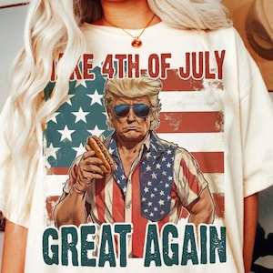 Maak 4 juli weer geweldig DTF-TRANSFERS drukklaar warmteoverdracht, retro rood-wit-blauw ontwerp, 4 juli-shirtontwerp