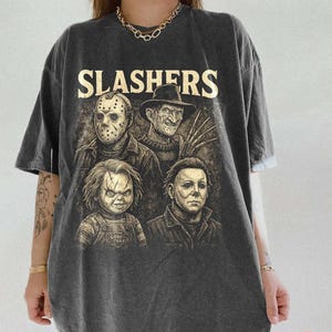 Halloween horror movie slasher film DTF transfer, sublimation transfer, ready to press heat transfer, halloween scary movie dtf print