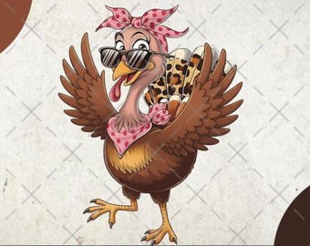 DTF-overdracht grappige Thanksgiving Turkije, klaar om te drukken