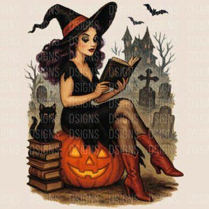Vintage Halloween-Lesung mit DTF-Transferdruck, Sublimationstransfer, bereit zum Pressen, Hitzetransfer, Herbstsaison 2018