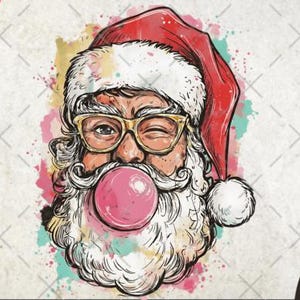 Santa Claus Bubble Christmas- DTF Transfer- Ready To Press DTF Transfer- Direct To Film - DTF Print- Christmas t-shirt transfer