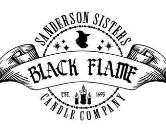 Sanderson Black Flame Candle DTF-overdracht, Halloween-hittepers