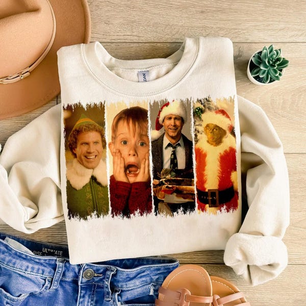 Weihnachtsfilm DTF Transfer, fertig zum Pressen
