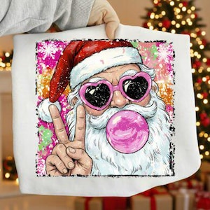 Retro Santa Claus Bubble Christmas- DTF Transfer- Ready To Press DTF Transfer- Direct To Film - DTF Print- Christmas t-shirt transfer