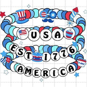Amerika vriendschapsarmband 4 juli DTF-OVERDRACHT klaar om te drukken warmteoverdracht, patriottisch collageshirt, patriottisch collageshirtontwerp