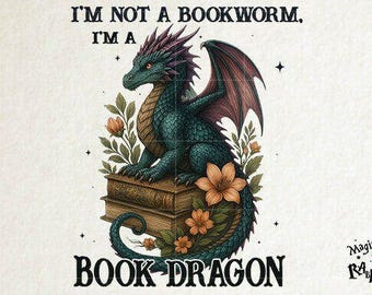 Transferência Book Dragon DTF, pronta para imprimir, camiseta para amantes de livros