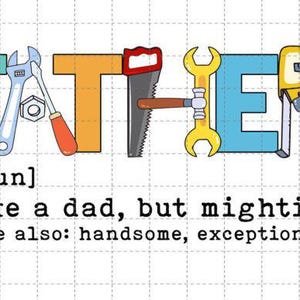 Vater wie ein Vater, aber mächtiger DTF TRANSFERS bereit, Wärmetransfer, Papa-Shirt-Design, Vatertag lustiges Angeln-Shirt zu drücken