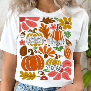 Fall boho floral pumpkin DTF transfer, sublimation transfer, ready to press heat transfer, fall pumpkin dtf print