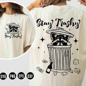 restez le raton laveur trash DTF TRANSFERTS prêt à presser transfert à chaud, conception de transfert par sublimation, conception drôle de chemise sauvage de raton laveur