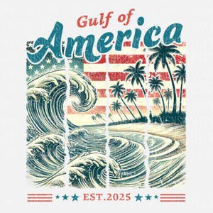 Transferencias DTF patrióticas del 4 de julio de EE. UU. del Golfo de América, listas para presionar, transferencia de calor, diseño retro en rojo, blanco y azul, diseño de camiseta del 4 de julio