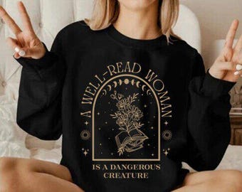 Camiseta "Mulher Bem Informada DTF Transfer", para Amantes de Livros, Pronta para Estampar